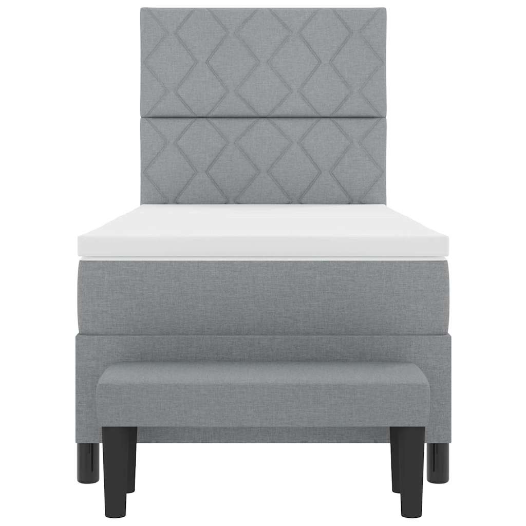 Κρεβάτι με ελατήρια με στρώμα Ανοιχτό γκρι 100 x 200 cm ύφασμα - Pakobazaar