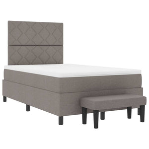Κρεβάτι με ελατήρια με κεφαλάρι Taupe 120 x 190 cm ύφασμα - Pakobazaar
