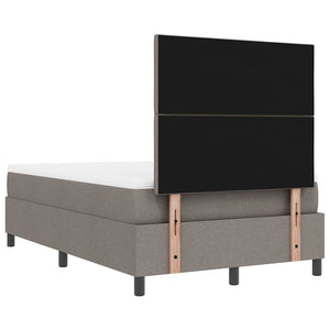 Κρεβάτι με ελατήρια με κεφαλάρι Taupe 120 x 190 cm ύφασμα - Pakobazaar
