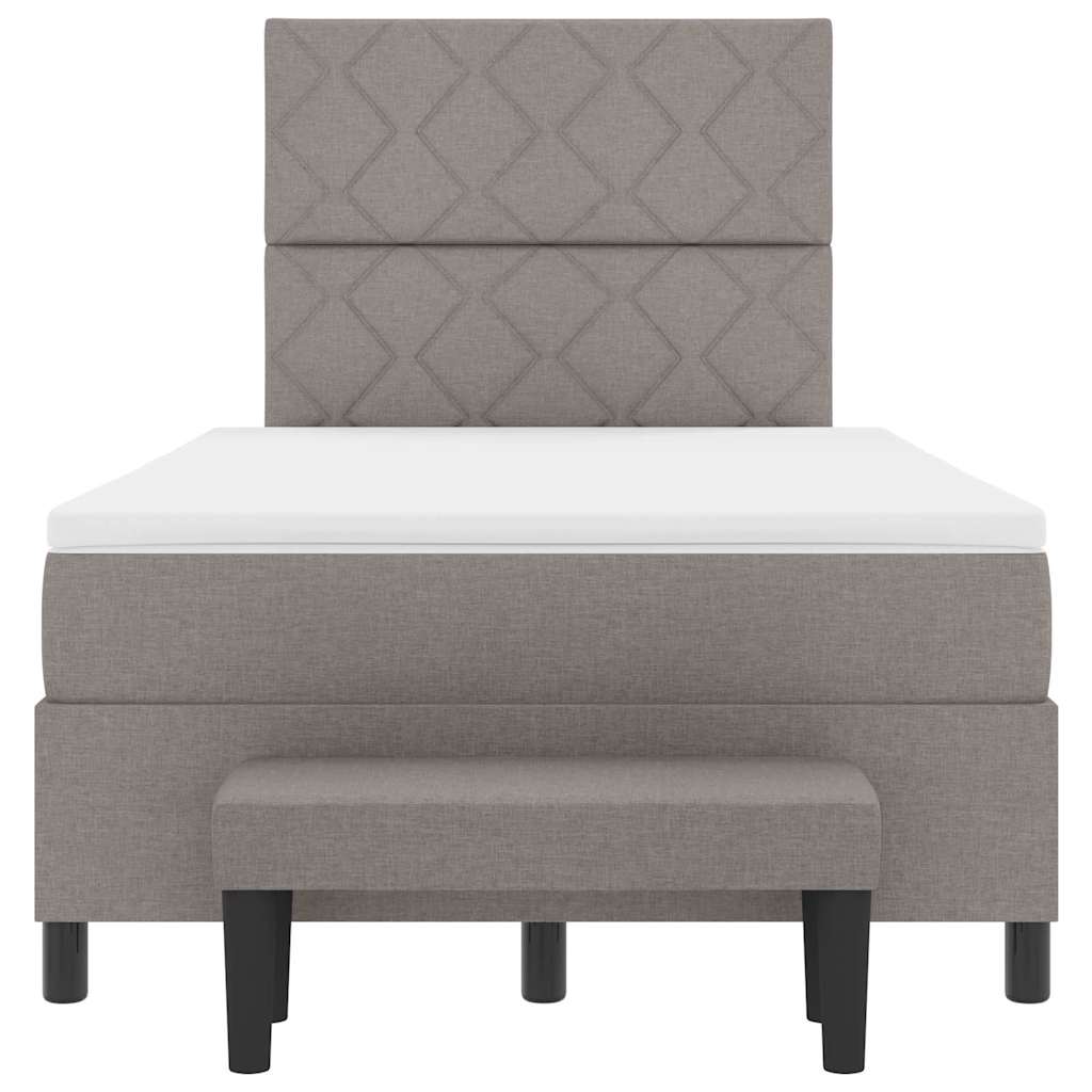 Κρεβάτι με ελατήρια με κεφαλάρι Taupe 120 x 190 cm ύφασμα - Pakobazaar