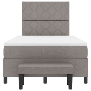 Κρεβάτι με ελατήρια με κεφαλάρι Taupe 120 x 190 cm ύφασμα - Pakobazaar