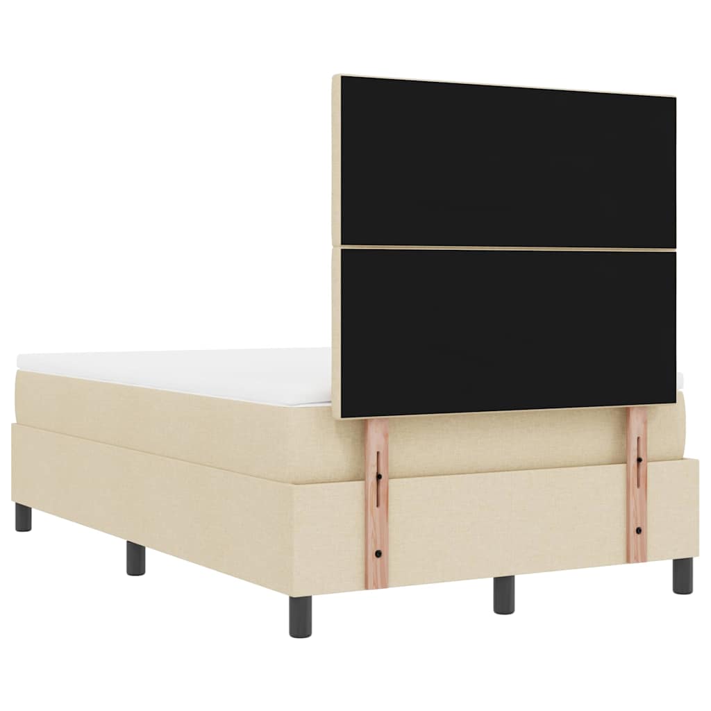 Κρεβάτι με ελατήρια με στρώμα Κρεμ 120 x 190 cm ύφασμα - Pakobazaar