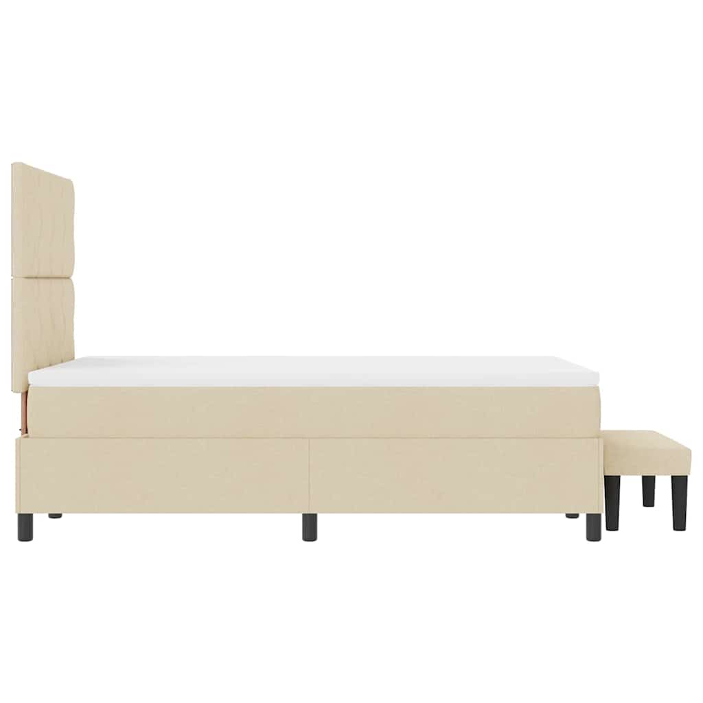 Κρεβάτι με ελατήρια με στρώμα Κρεμ 120 x 190 cm ύφασμα - Pakobazaar