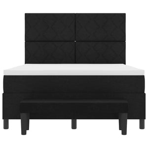 Κρεβάτι με ελατήρια με κεφαλάρι Μαύρο 140 x 190 cm ύφασμα - Pakobazaar
