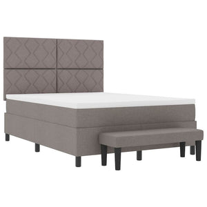 Κρεβάτι με ελατήρια με κεφαλάρι Taupe 140 x 190 cm ύφασμα