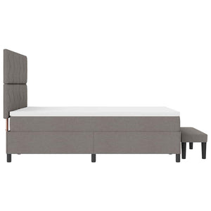 Κρεβάτι με ελατήρια με κεφαλάρι Taupe 140 x 190 cm ύφασμα