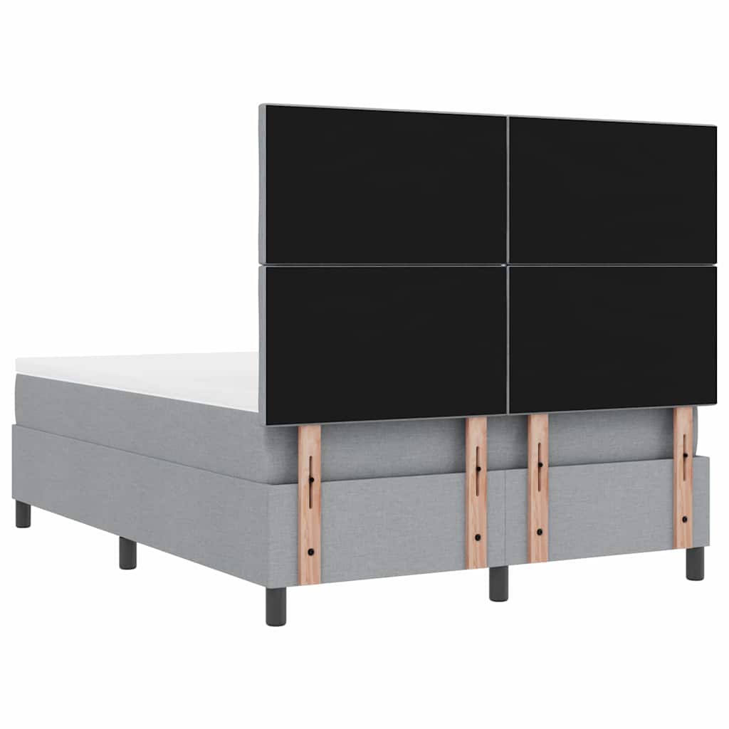 Κρεβάτι με ελατήρια Ανοιχτό γκρι 140 x 200 cm ύφασμα - Pakobazaar