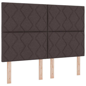 Κρεβάτι με ελατήρια με κεφαλάρι Σκούρο Καφέ 140 x 200 cm ύφασμα - Pakobazaar