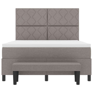 Κρεβάτι με ελατήρια με μαξιλάρι Taupe 140 x 200 cm ύφασμα - Pakobazaar