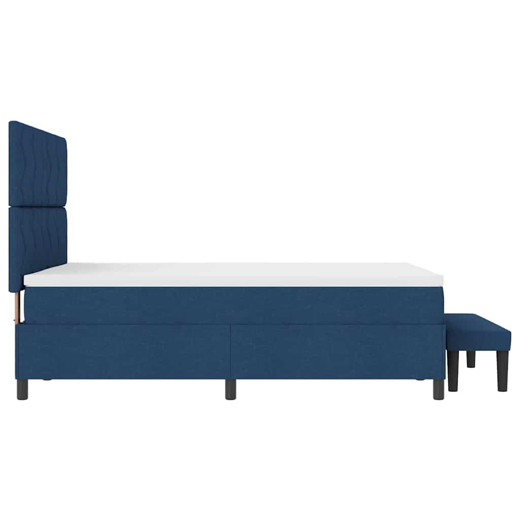 Κρεβάτι με ελατήρια με κεφαλάρι Μπλε 140 x 200 cm ύφασμα - Pakobazaar
