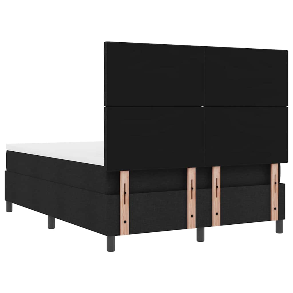 Κρεβάτι με ελατήρια με κεφαλάρι Μαύρο 160 x 200 cm ύφασμα - Pakobazaar