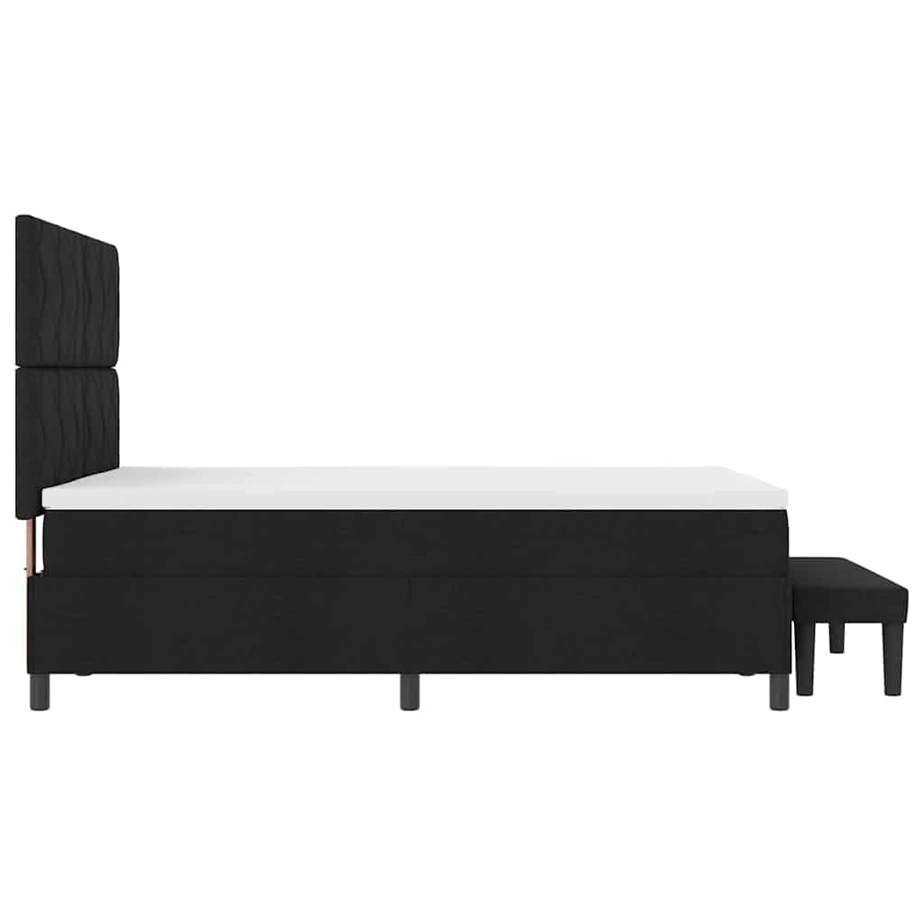Κρεβάτι με ελατήρια με κεφαλάρι Μαύρο 160 x 200 cm ύφασμα - Pakobazaar