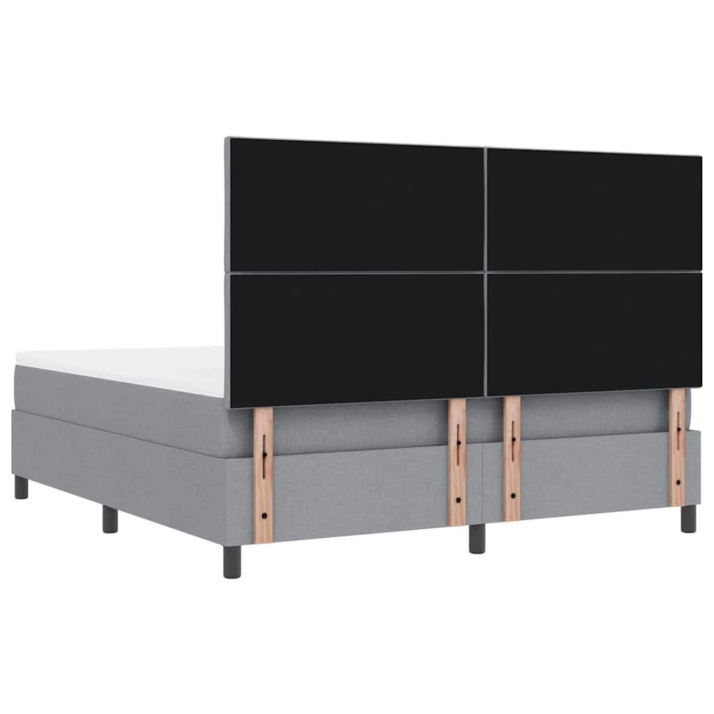 Κρεβάτι με ελατήρια Ανοιχτό γκρι 180 x 200 cm ύφασμα - Pakobazaar