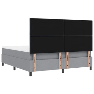 Κρεβάτι με ελατήρια Ανοιχτό γκρι 180 x 200 cm ύφασμα - Pakobazaar
