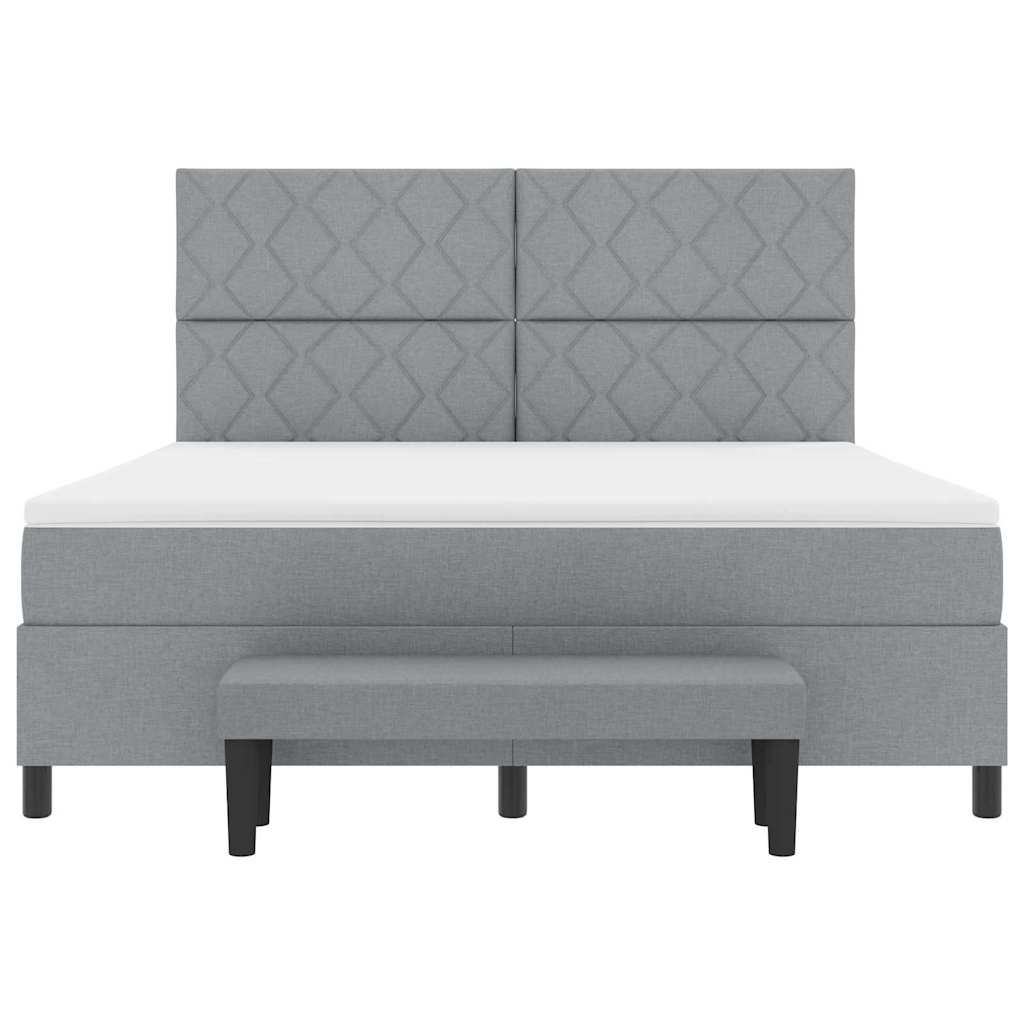 Κρεβάτι με ελατήρια Ανοιχτό γκρι 180 x 200 cm ύφασμα - Pakobazaar