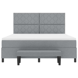 Κρεβάτι με ελατήρια Ανοιχτό γκρι 180 x 200 cm ύφασμα - Pakobazaar