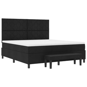 Κρεβάτι με ελατήρια με κεφαλάρι Μαύρο 180 x 200 cm ύφασμα - Pakobazaar