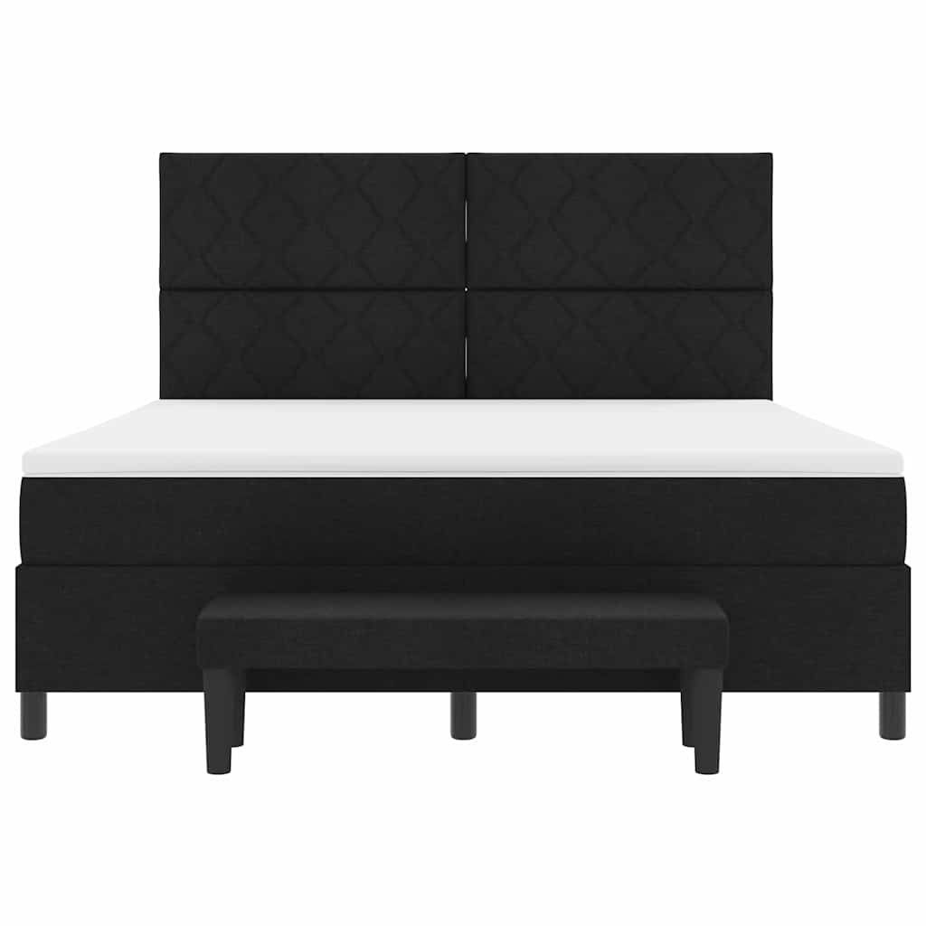 Κρεβάτι με ελατήρια με κεφαλάρι Μαύρο 180 x 200 cm ύφασμα - Pakobazaar