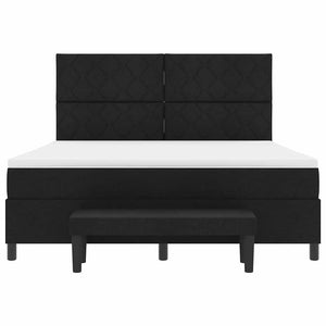 Κρεβάτι με ελατήρια με κεφαλάρι Μαύρο 180 x 200 cm ύφασμα - Pakobazaar