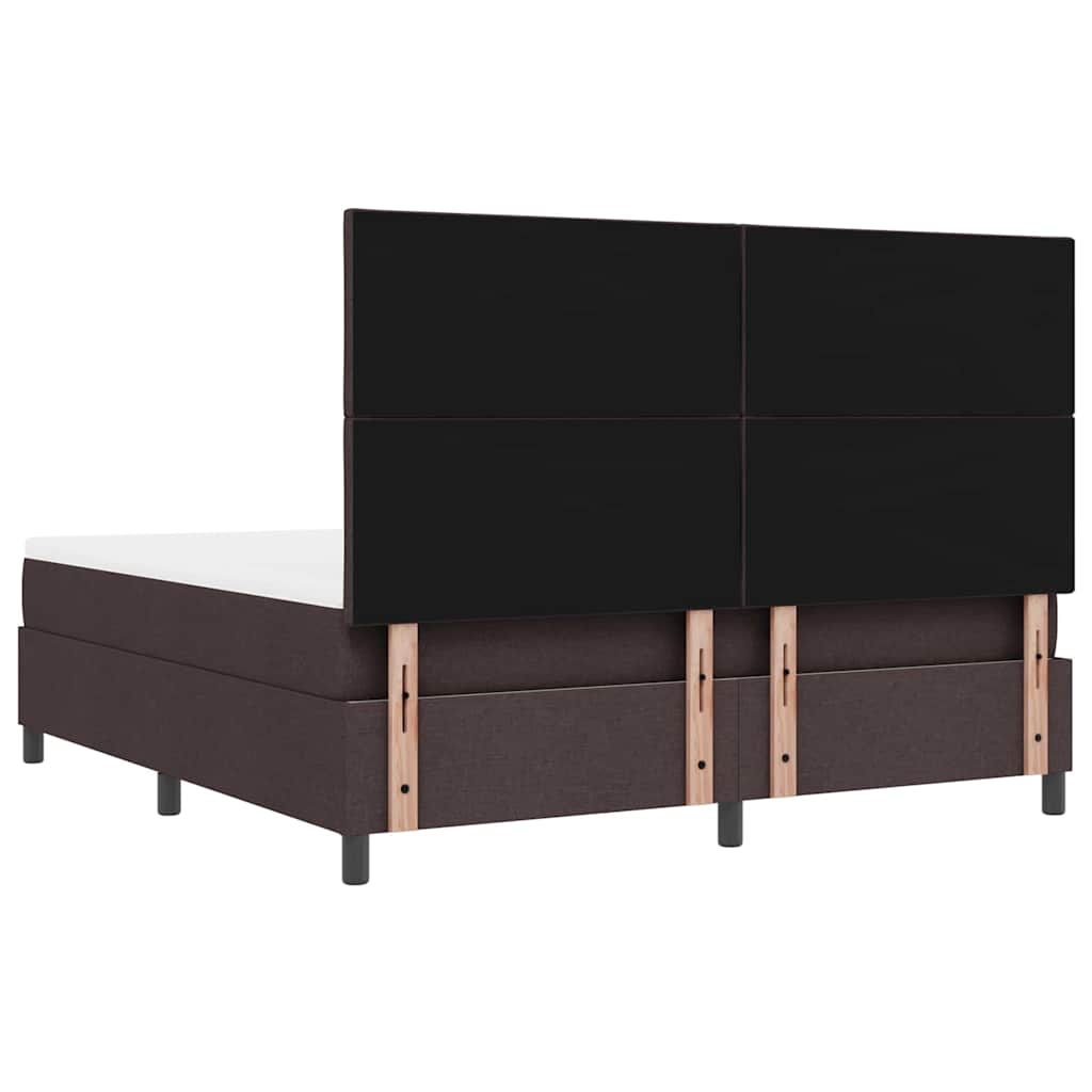 Κρεβάτι με ελατήρια με κεφαλάρι Σκούρο Καφέ 180 x 200 cm ύφασμα - Pakobazaar