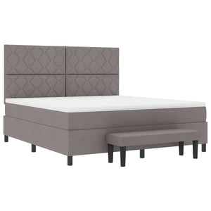 Κρεβάτι με ελατήρια με κεφαλάρι Taupe 180 x 200 cm ύφασμα - Pakobazaar