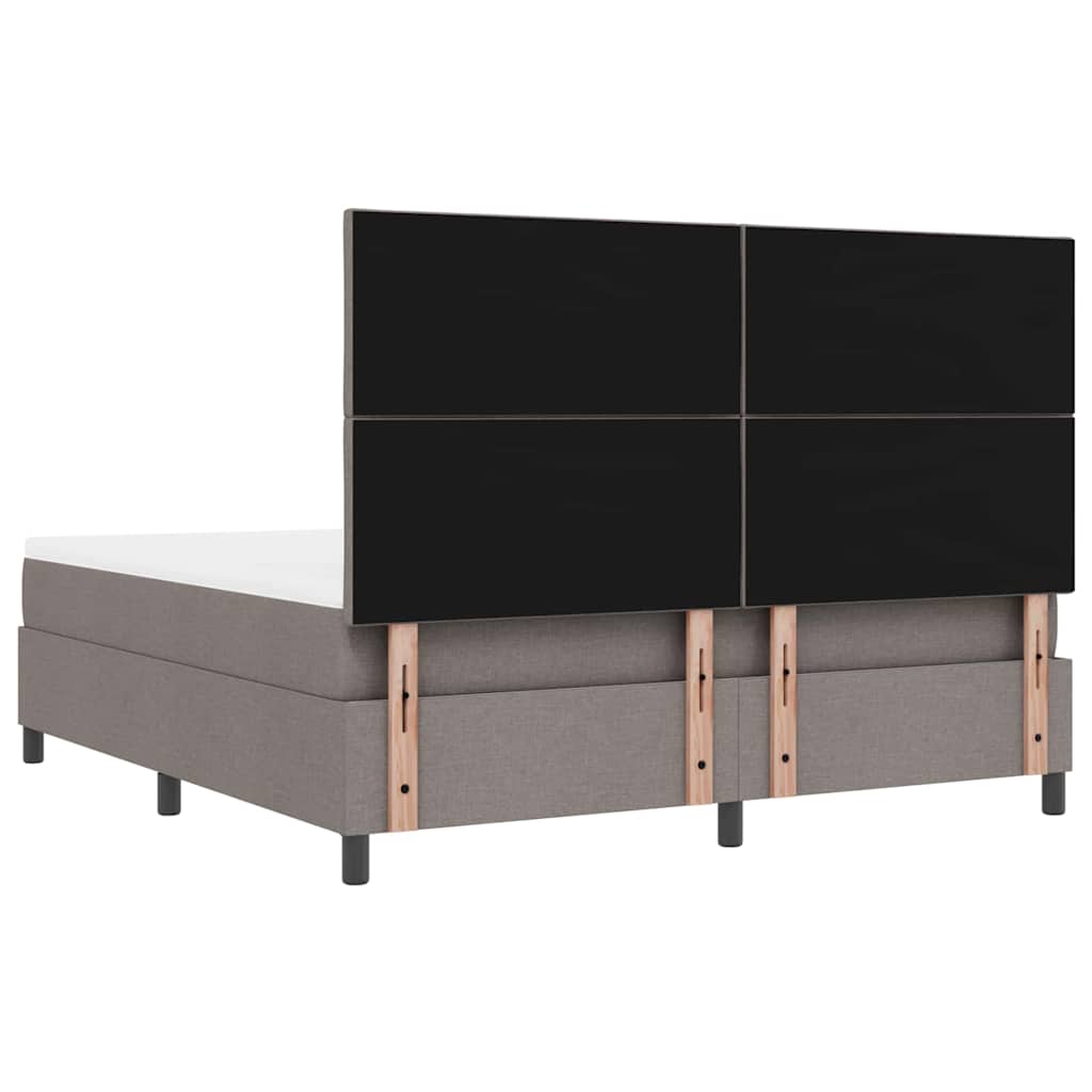Κρεβάτι με ελατήρια με κεφαλάρι Taupe 180 x 200 cm ύφασμα - Pakobazaar