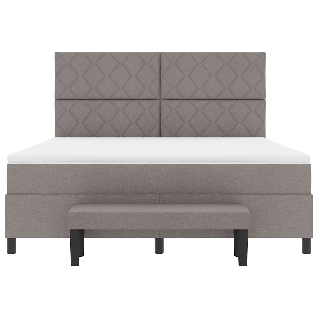 Κρεβάτι με ελατήρια με κεφαλάρι Taupe 180 x 200 cm ύφασμα - Pakobazaar