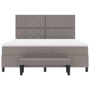Κρεβάτι με ελατήρια με κεφαλάρι Taupe 180 x 200 cm ύφασμα - Pakobazaar