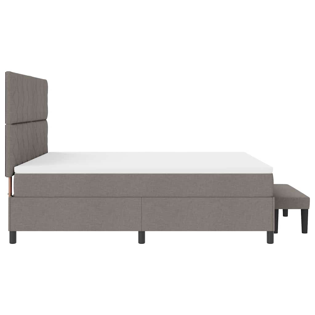 Κρεβάτι με ελατήρια με κεφαλάρι Taupe 180 x 200 cm ύφασμα - Pakobazaar