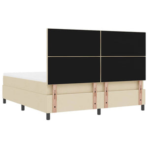 Κρεβάτι με ελατήρια με κεφαλάρι Κρεμ 180 x 200 cm ύφασμα - Pakobazaar