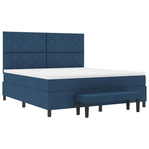 Κρεβάτι με ελατήρια με κεφαλάρι Μπλε 180 x 200 cm ύφασμα - Pakobazaar