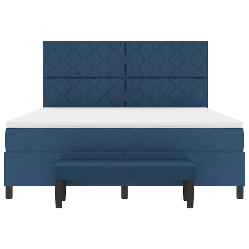 Κρεβάτι με ελατήρια με κεφαλάρι Μπλε 180 x 200 cm ύφασμα - Pakobazaar