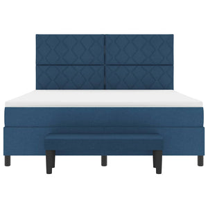 Κρεβάτι με ελατήρια με κεφαλάρι Μπλε 180 x 200 cm ύφασμα - Pakobazaar