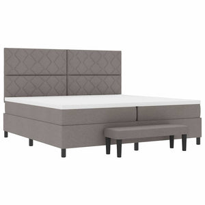Κρεβάτι με ελατήρια με κεφαλάρι Taupe 200 x 200 cm ύφασμα - Pakobazaar