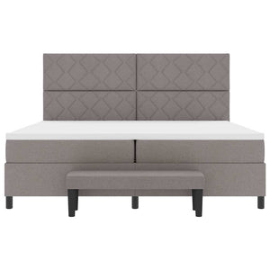 Κρεβάτι με ελατήρια με κεφαλάρι Taupe 200 x 200 cm ύφασμα - Pakobazaar