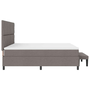 Κρεβάτι με ελατήρια με κεφαλάρι Taupe 200 x 200 cm ύφασμα - Pakobazaar