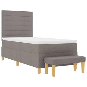 Κρεβάτι με ελατήρια με μαξιλάρι Taupe 200 x 90 εκ. ύφασμα - Pakobazaar