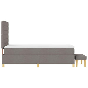 Κρεβάτι με ελατήρια με μαξιλάρι Taupe 200 x 90 εκ. ύφασμα - Pakobazaar