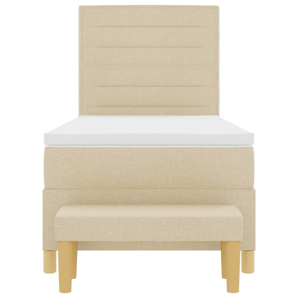 Κρεβάτι με ελατήρια με στρώμα Κρεμ 80 x 200 cm ύφασμα - Pakobazaar