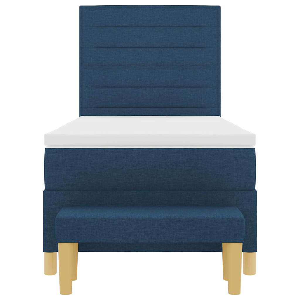 Κρεβάτι με ελατήρια με στρώμα Μπλε 80 x 200 cm ύφασμα - Pakobazaar