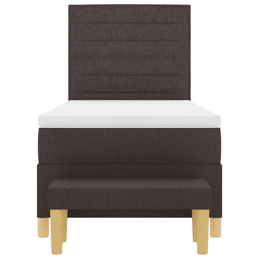 Κρεβάτι με ελατήρια Σκούρο καφέ Σκούρο καφέ 200 x 90 εκ. ύφασμα