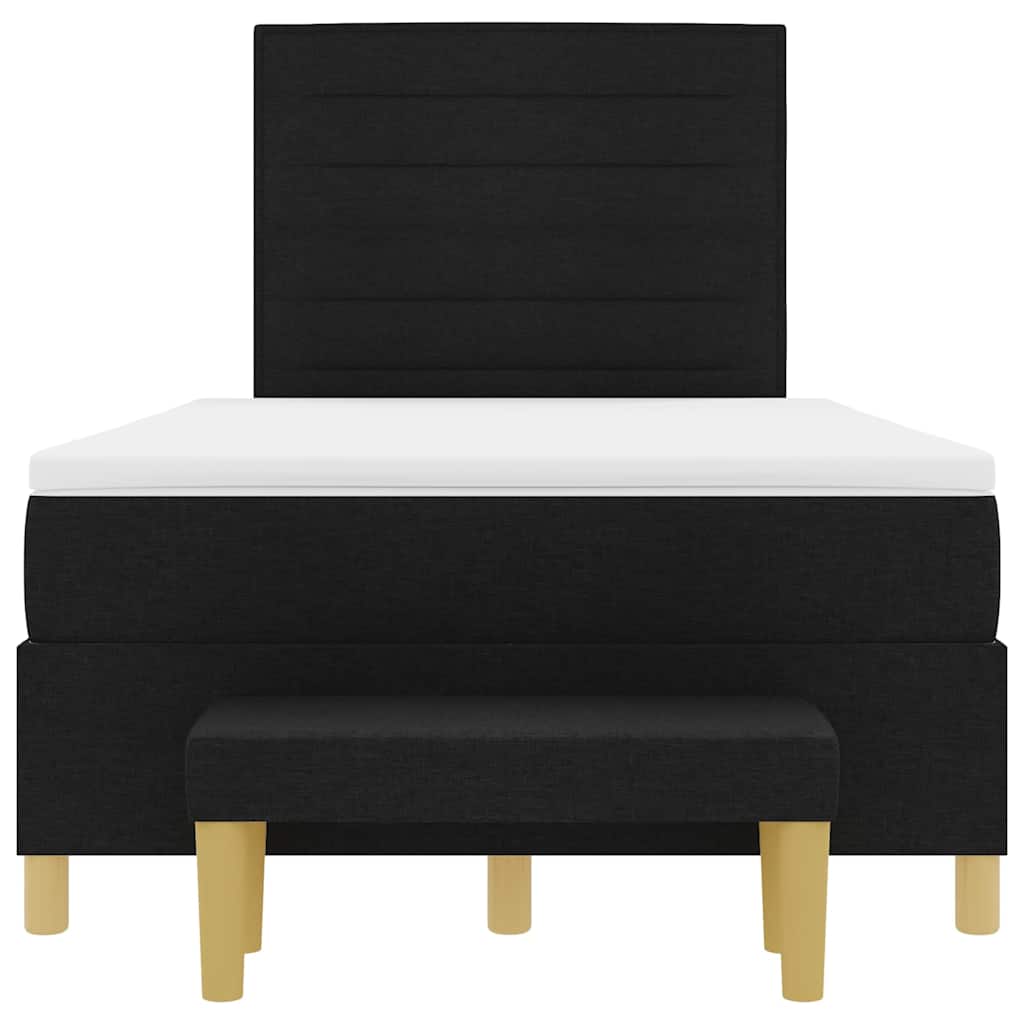 Κρεβάτι με ελατήρια με στρώμα Μαύρο 120 x 190 cm ύφασμα - Pakobazaar