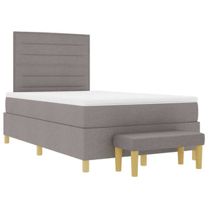 Κρεβάτι με ελατήρια με στρώμα Taupe 120 x 190 cm ύφασμα - Pakobazaar