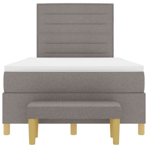 Κρεβάτι με ελατήρια με στρώμα Taupe 120 x 190 cm ύφασμα - Pakobazaar