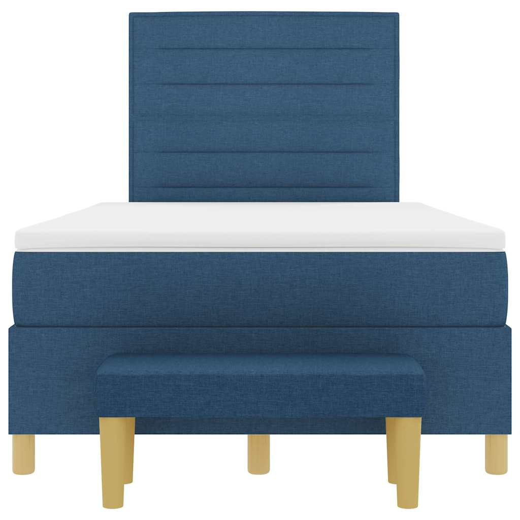 Κρεβάτι με ελατήρια με στρώμα Μπλε 120 x 190 cm ύφασμα - Pakobazaar