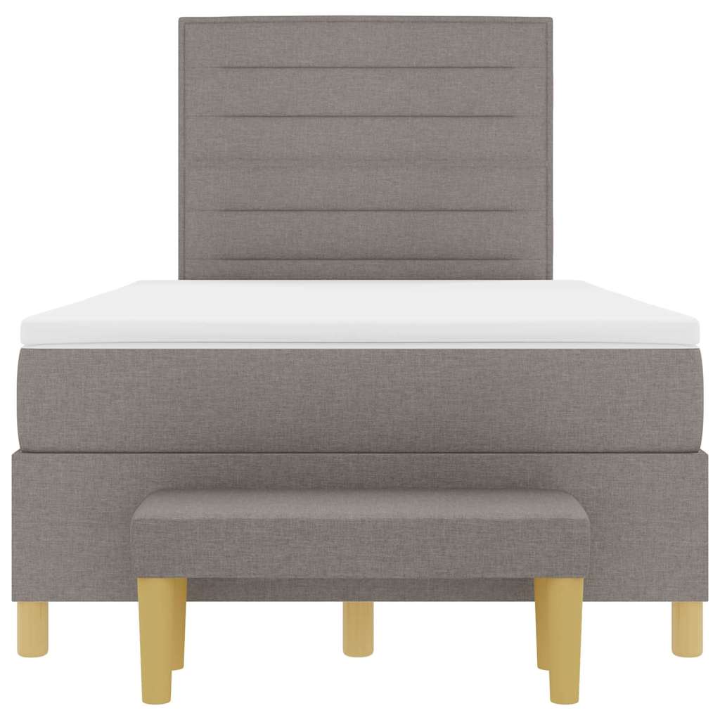Κρεβάτι με ελατήρια με στρώμα Taupe 120 x 200 cm ύφασμα - Pakobazaar