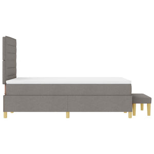 Κρεβάτι με ελατήρια με στρώμα Taupe 120 x 200 cm ύφασμα - Pakobazaar