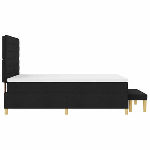Κρεβάτι με ελατήρια με στρώμα Μαύρο 140 x 190 cm ύφασμα - Pakobazaar