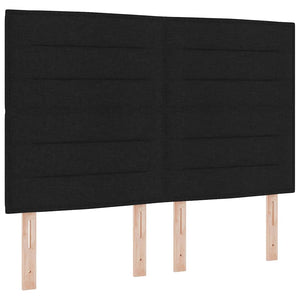 Κρεβάτι με ελατήρια με στρώμα Μαύρο 140 x 200 cm ύφασμα - Pakobazaar