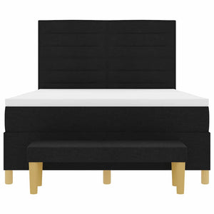 Κρεβάτι με ελατήρια με στρώμα Μαύρο 140 x 200 cm ύφασμα - Pakobazaar